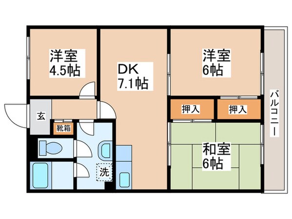 ハイムエバ－グリ－ンの物件間取画像